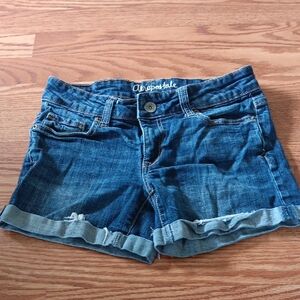 Aeropostale Blue Jean Shorts Classic Distressed Cuffed